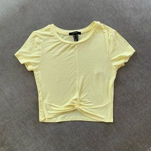 NWOT Yellow Crop Tee - Size Small